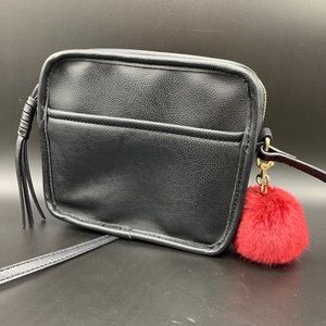 JustFab Crossbody - Black Leather